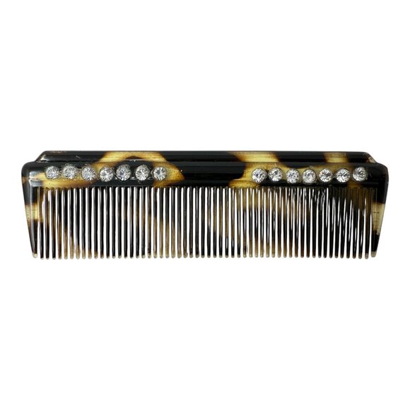 West Germany Floral Tapestry Clutch Purse Kiss Lock Mirror Comb Set Vintage READ - Picture 8 of 16